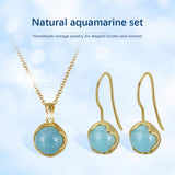 JADE ANGEL925 Silver Necklace Sky-Blue Aquamarine Pendant