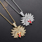 Hip-Hop Cartoon Pendant Necklace Silver with Rope Chain