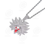 Hip-Hop Cartoon Pendant Necklace Silver with Rope Chain