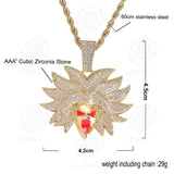 Hip-Hop Cartoon Pendant Necklace Silver with Rope Chain