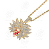 Hip-Hop Cartoon Pendant Necklace Silver with Rope Chain