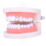 JANRY Double Grillz Yellow Top Right Canine Teeth Grills Caps