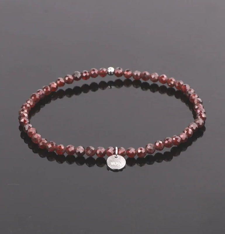 925 Silver Beads Tag Bracelet Natural Stone Gemstone Gift