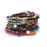 925 Silver Beads Tag Bracelet Natural Stone Gemstone Gift