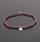 925 Silver Beads Tag Bracelet Natural Stone Gemstone Gift