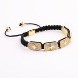 CZ Micro Pave Star Moon Charm Macrame Bracelet