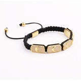 CZ Micro Pave Star Moon Charm Macrame Bracelet