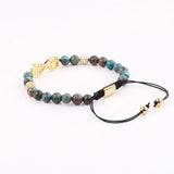 CZ Infinity Charm Natural Stone Beads Macrame Bracelet