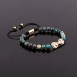 CZ Infinity Charm Natural Stone Beads Macrame Bracelet