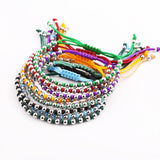 Stainless Steel Beads Knot Braided Macrame Adjustable Bracelet Men Women