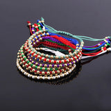 Stainless Steel Beads Knot Braided Macrame Adjustable Bracelet Men Women