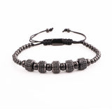 CZ Charm Stainless Steel Bead Friendship Bracelet Men Jewelry