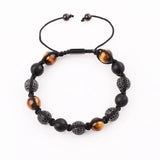 Stone Beads CZ Pave Ball Bracelet Men Gift
