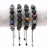 Stone Beads CZ Pave Ball Bracelet Men Gift