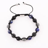 Stone Beads CZ Pave Ball Bracelet Men Gift