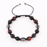 Stone Beads CZ Pave Ball Bracelet Men Gift