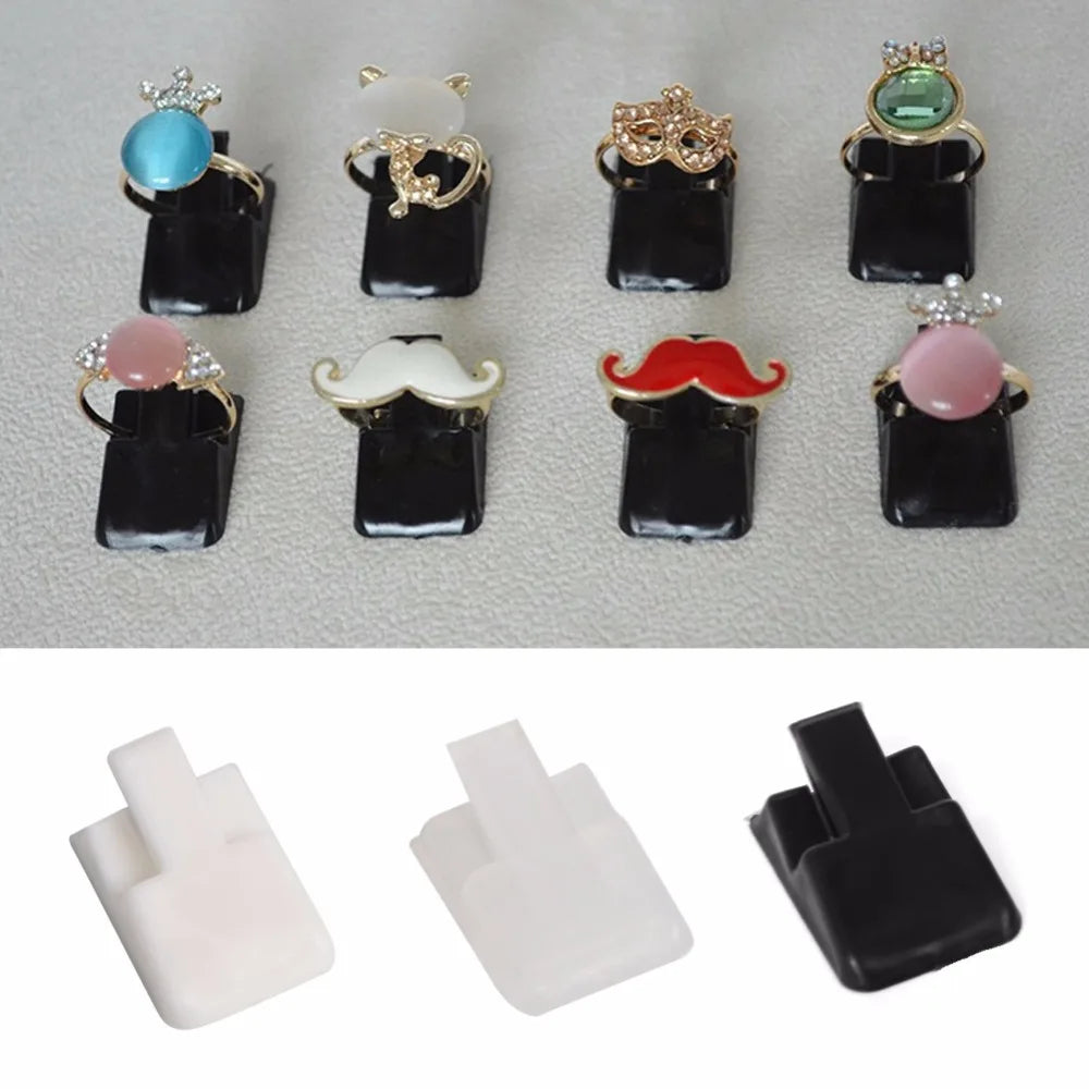 10Pcs Plastic Frosted Jewelry Display Ring Stand 3 Colors