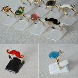 10Pcs Plastic Frosted Jewelry Display Ring Stand 3 Colors