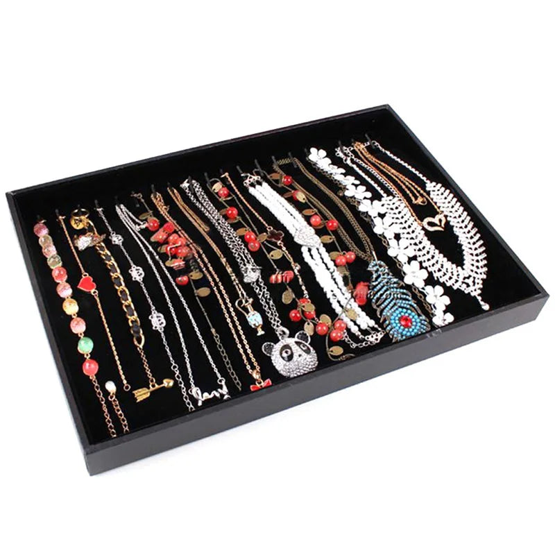 Velvet Necklace Pendant Chain Display Storage Box