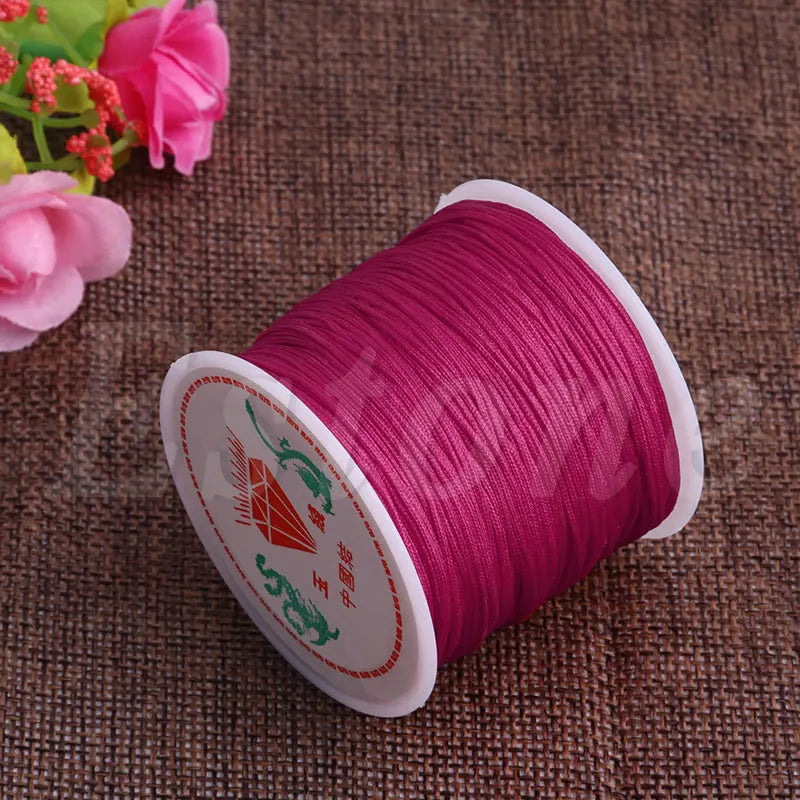 0.8mm Rattail Braided String Cord 45M Nylon Satin Macrame Chinese Knot Cord
