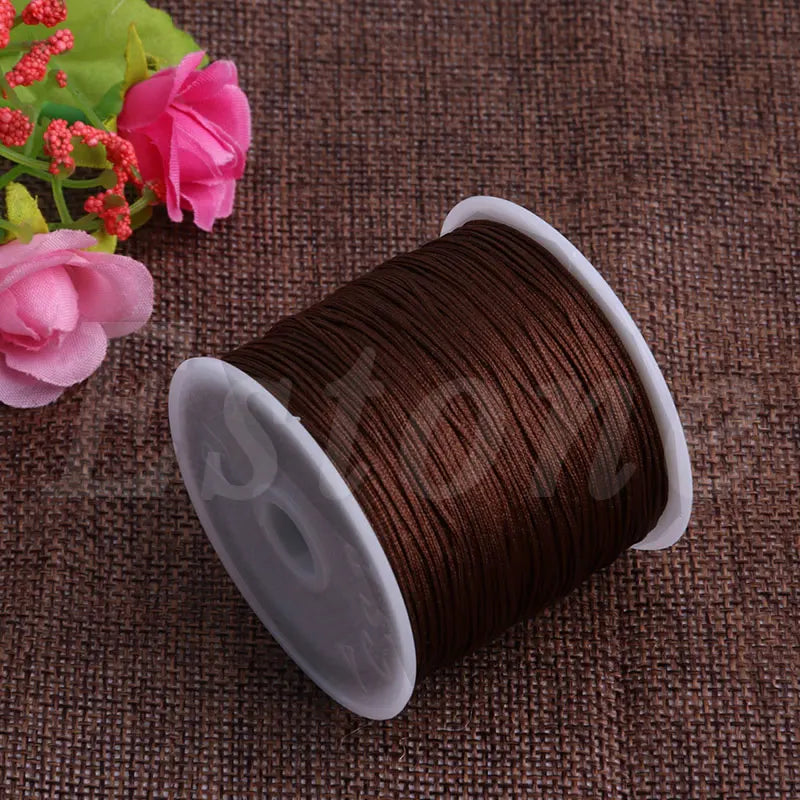 0.8mm Rattail Braided String Cord 45M Nylon Satin Macrame Chinese Knot Cord