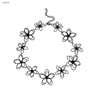 Flower Necklace Short Choker Floral Jewelry Women Clavicle Chain