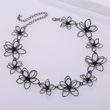 Flower Necklace Short Choker Floral Jewelry Women Clavicle Chain