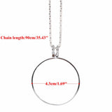 Magnifying Glass 5x Magnifier Necklace Silver