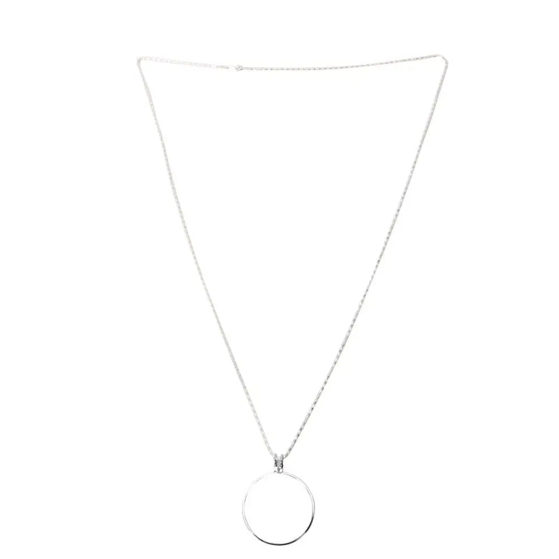 Magnifying Glass 5x Magnifier Necklace Silver