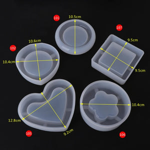 Silicone Mold DIY Geometric Resin Pendant Mirror Crafts Ashtray