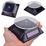Solar Power 360 Rotating Display Stand Turn Table Plate For Phone Watch Jewelry