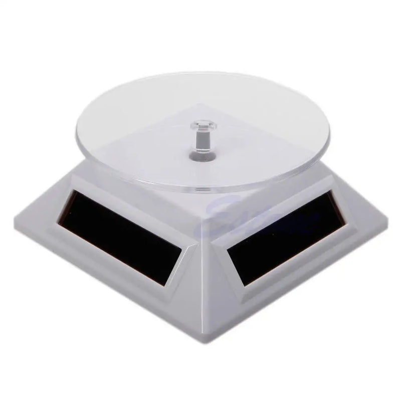 Solar Power 360 Rotating Display Stand Turn Table Plate For Phone Watch Jewelry