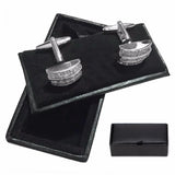 JAVRIK Men's Cufflink Storage Box Faux Leather Organizer Display Case