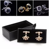 JAVRIK Men's Cufflink Storage Box Faux Leather Organizer Display Case
