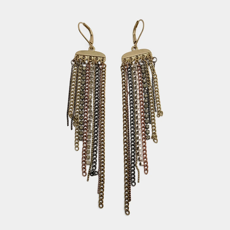 Vintage Metal Chain Earrings Classic Style