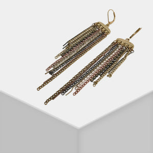 Vintage Metal Chain Earrings Classic Style