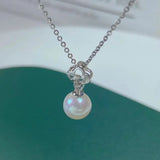 JCY Sterling Silver Fresh Water Pearl Pendant Necklace for Women