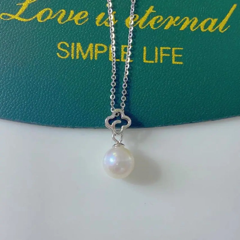JCY Sterling Silver Fresh Water Pearl Pendant Necklace for Women