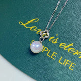 JCY Sterling Silver Fresh Water Pearl Pendant Necklace for Women