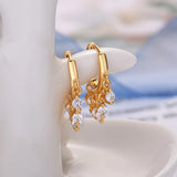 925 Silver 6 Ball Mini Zircon Hoop Earrings - White/Black/Red/Blue/Purple