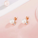 Freshwater Pearl Earrings 925 Silver Dangle Drop Stud Shell Pearl