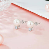 Freshwater Pearl Earrings 925 Silver Dangle Drop Stud Shell Pearl