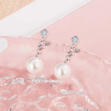 Freshwater Pearl Earrings 925 Silver Dangle Drop Stud Shell Pearl