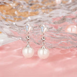 Freshwater Pearl Earrings 925 Silver Dangle Drop Stud Shell Pearl