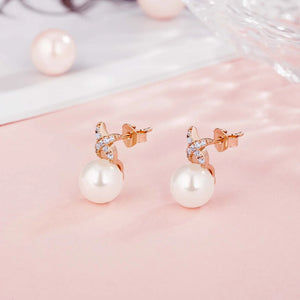 Freshwater Pearl Earrings 925 Silver Dangle Drop Stud Shell Pearl