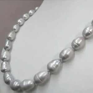Tahitian Gray Pearl Necklace 18'' 9-10mm