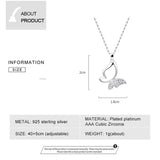 925 Silver Butterfly Pendant Necklace Clear Zircon Gift Jewelry