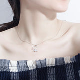 925 Silver Butterfly Pendant Necklace Clear Zircon Gift Jewelry