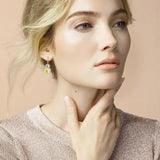 925 Silver 10MM Aquamarine Sapphire Citrine Dangle Earrings