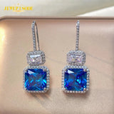 925 Silver 10MM Aquamarine Sapphire Citrine Dangle Earrings